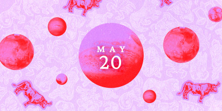 Planets over a zodiac illustration