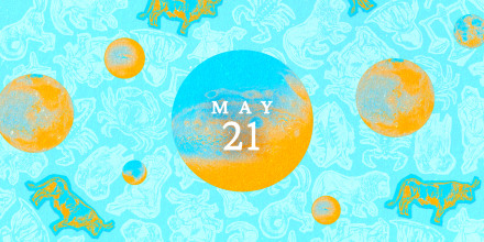 Planets over a collage of zodiacs